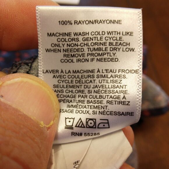 Express hawaiian shirt mens L Large blue rayon all over floral short sleeve - Picture 9 of 11